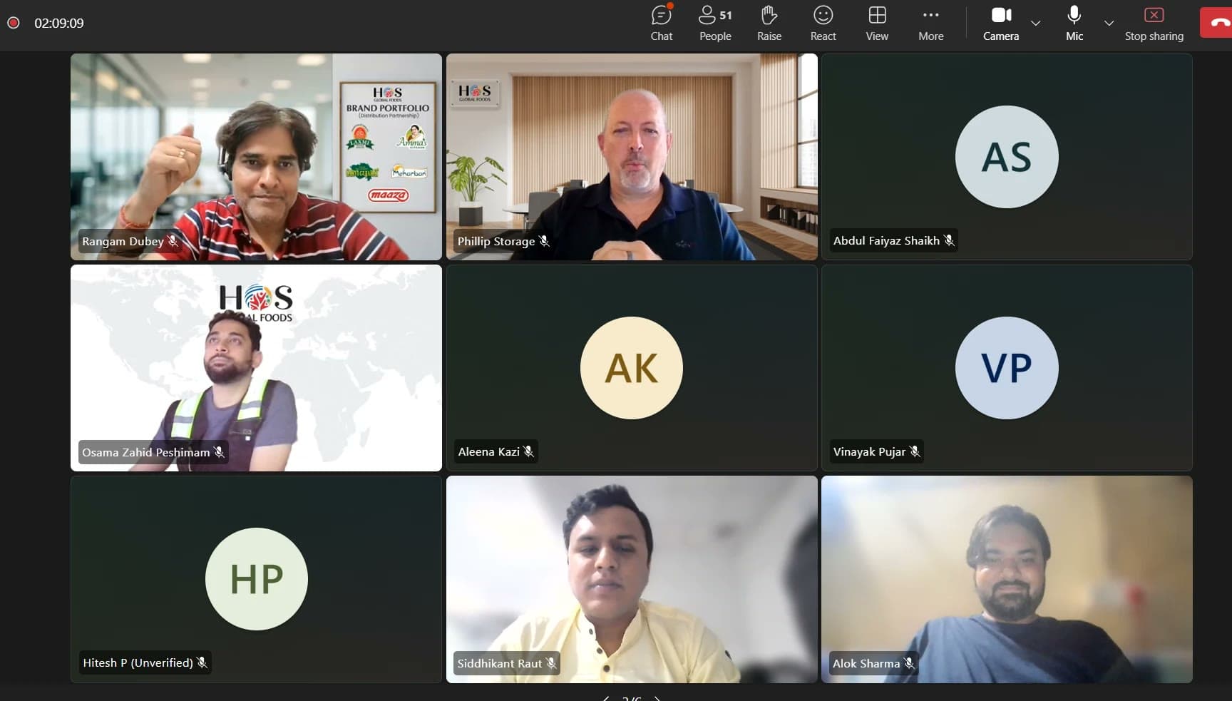 Live online AI training session with the HOS Global Foods (USA) team