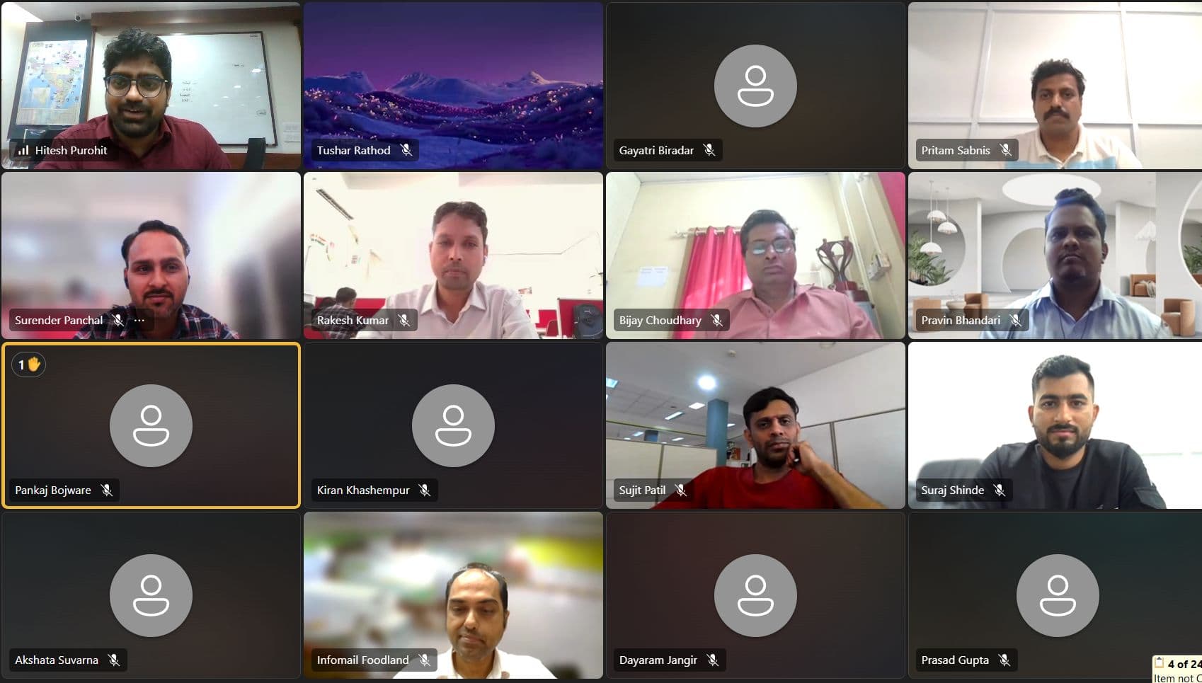Live online training session video call with learners