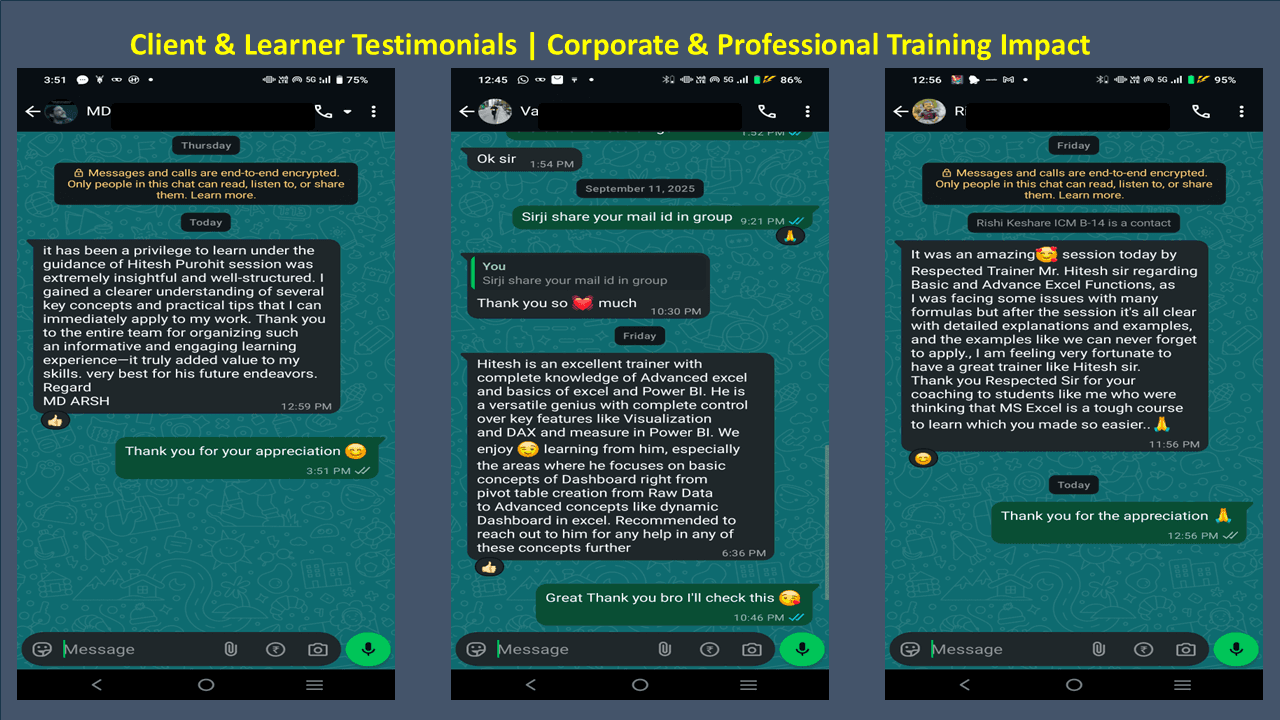Learner testimonial screenshot