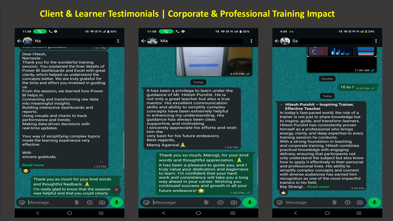 Learner testimonial screenshot